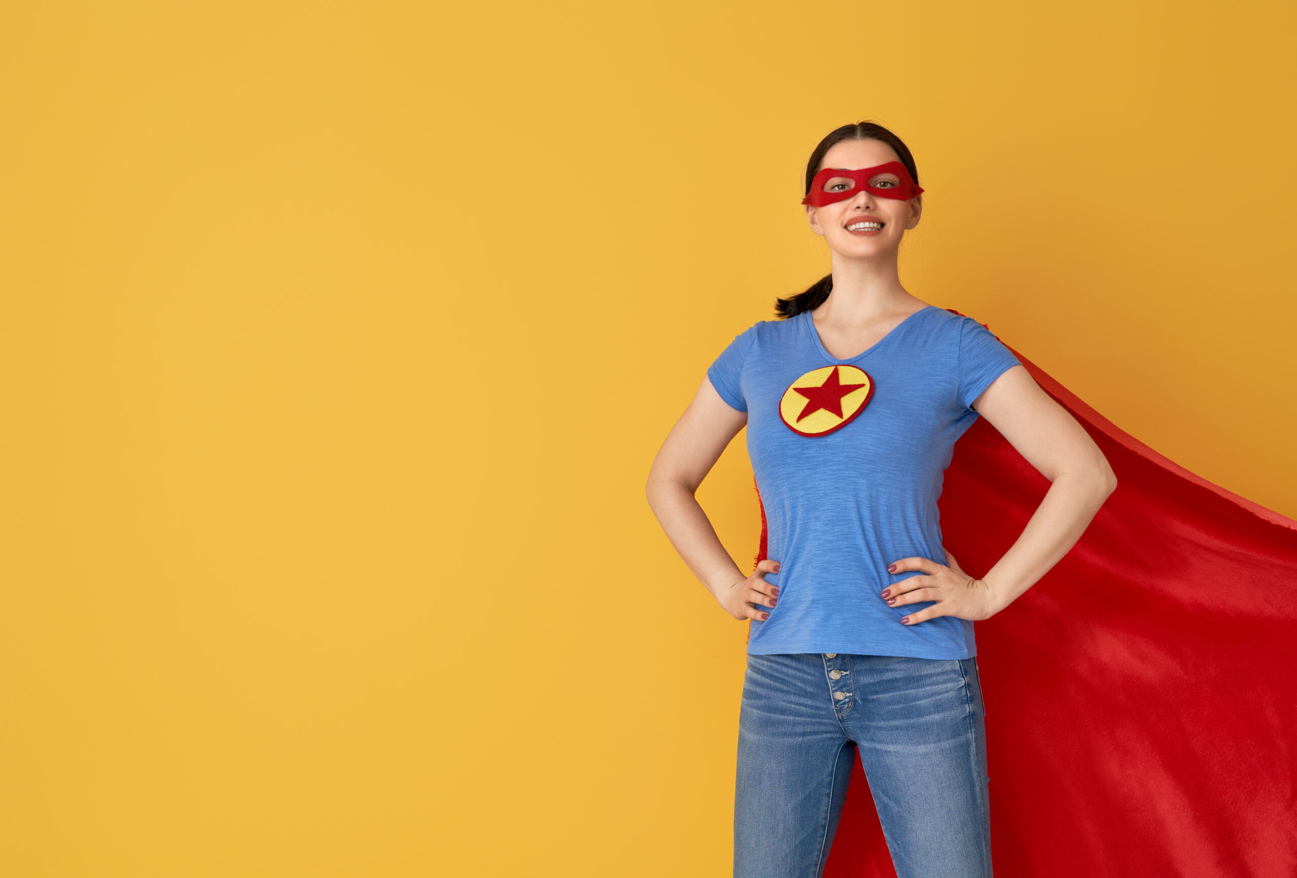 Super hero, person, pose, young, beautiful, woman