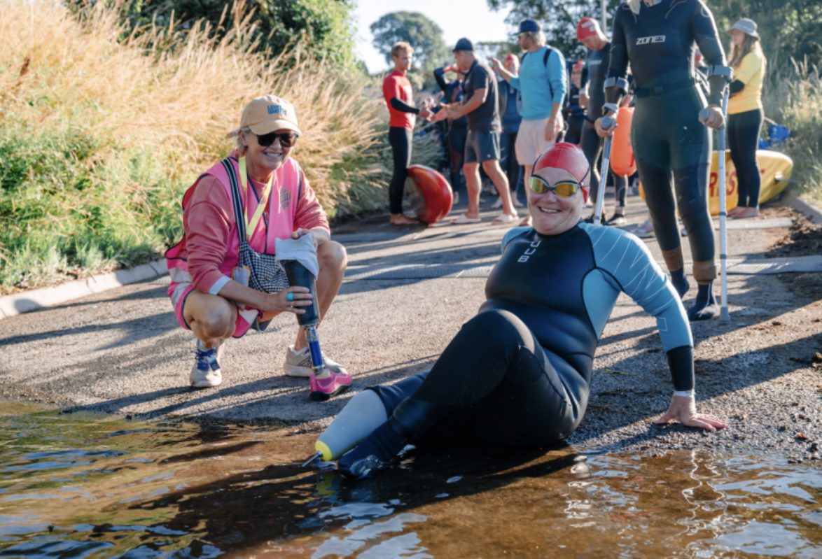 Swimming, friends, sea, tide, charity