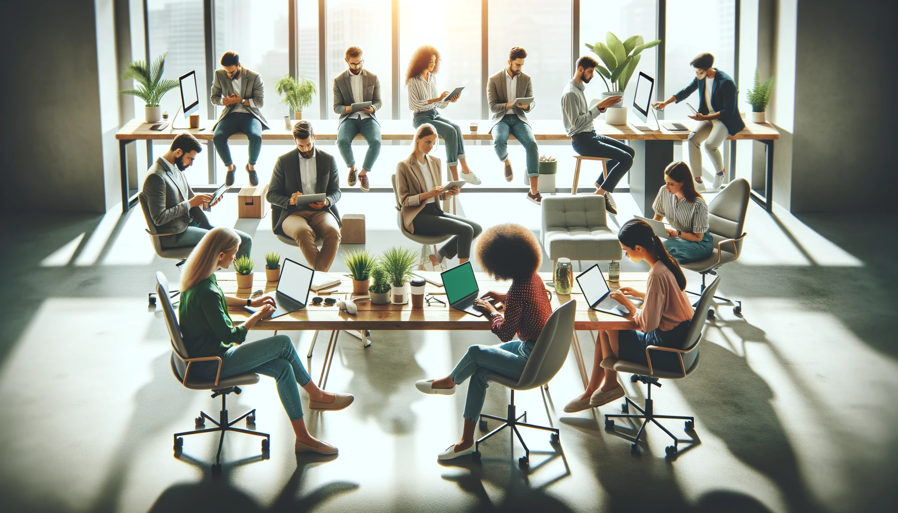 Gen Z, collaborrating, diverse group