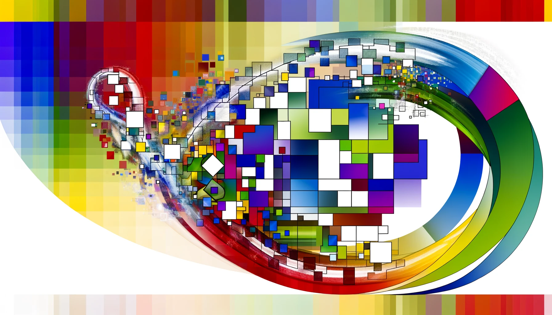 Symbolising diversity and inclusion, shapes, colours, abstract image