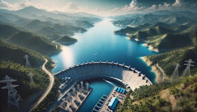 Retaining water, reservoir, clear blue water