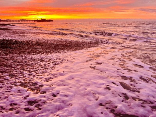 Sunset, snow, view, happy, feel good, colours, beautiful