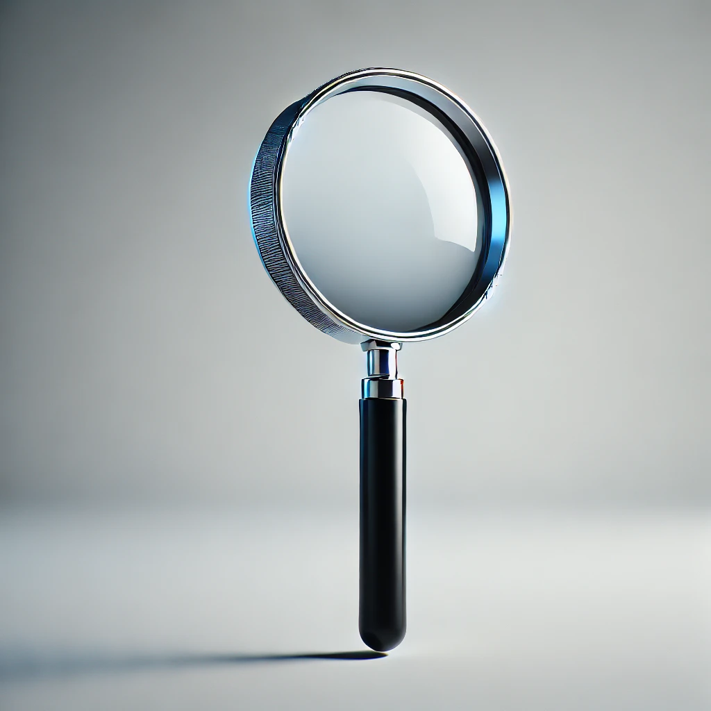 Magnifying glass, surveying success